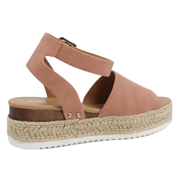 Size 8 Rosy Nude Open Toe Halter Ankle Strap - Picture 3 of 5